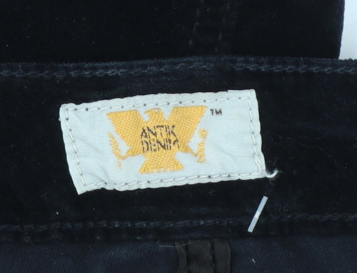 Antik Denim Women's Black Velvet Flared Trousers Size 29