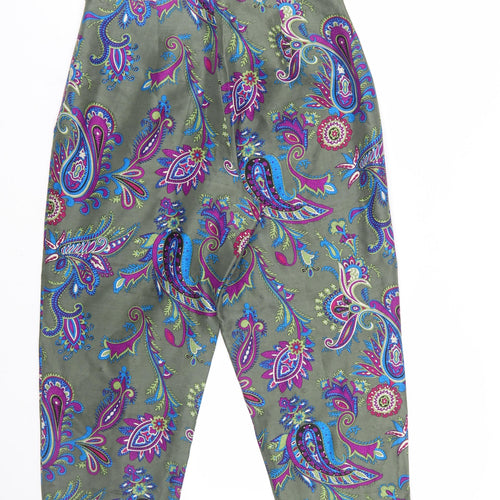 Worthington Women’s Green Paisley Silk Cropped Trousers Size 10