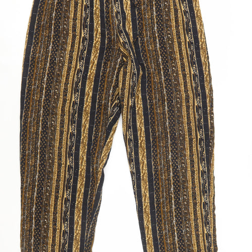 Jessica Womens Brown Black Striped Relaxed Trousers Size L Polyester
