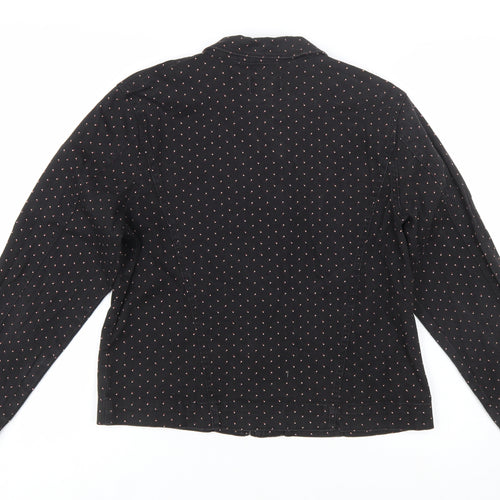 FDJ French Dressing Women's Black Cotton Blend Zip Jacket Size 12