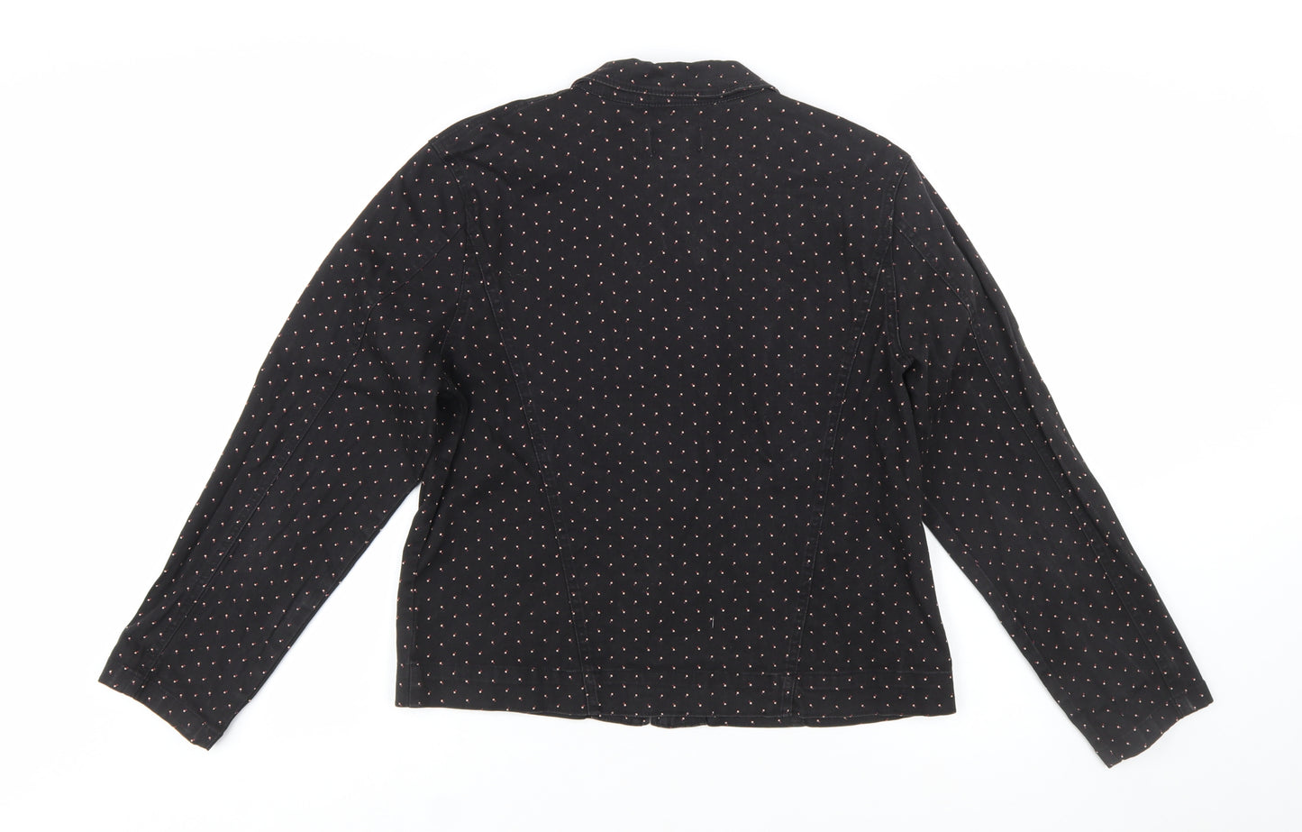 FDJ French Dressing Women's Black Cotton Blend Zip Jacket Size 12