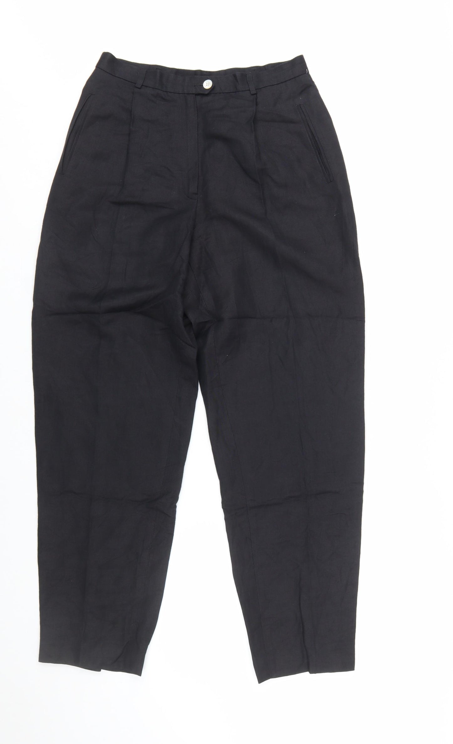 Liz Claiborne Women’s Black Linen Petite 10 Pleated Trousers
