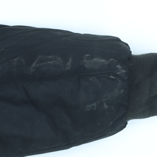 Couture Men’s Black Faux Fur Hooded Bomber Jacket Size L