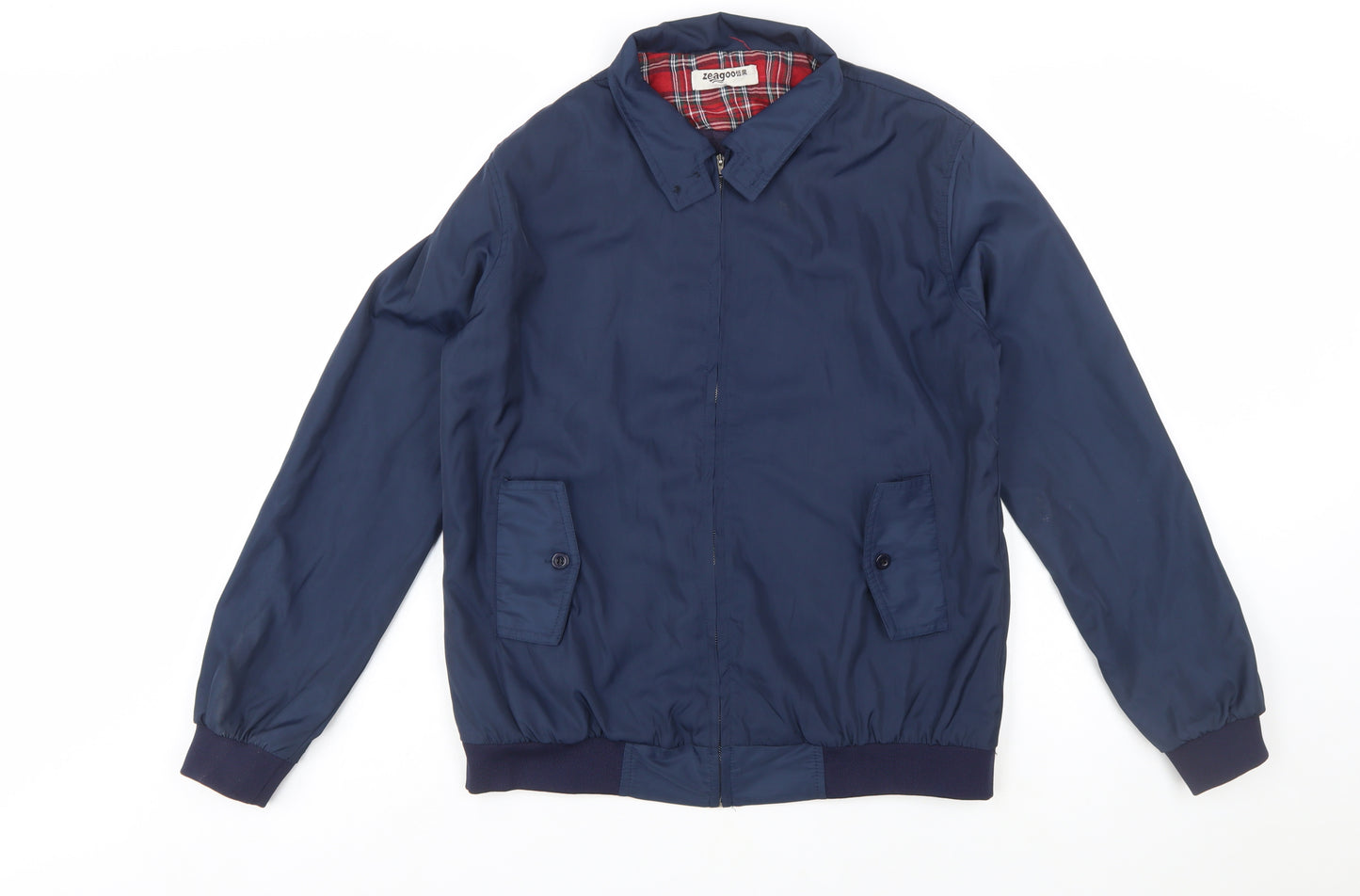 Zeagoo Men's Blue XL Bomber Jacket Wind-Resistant Lined Casual