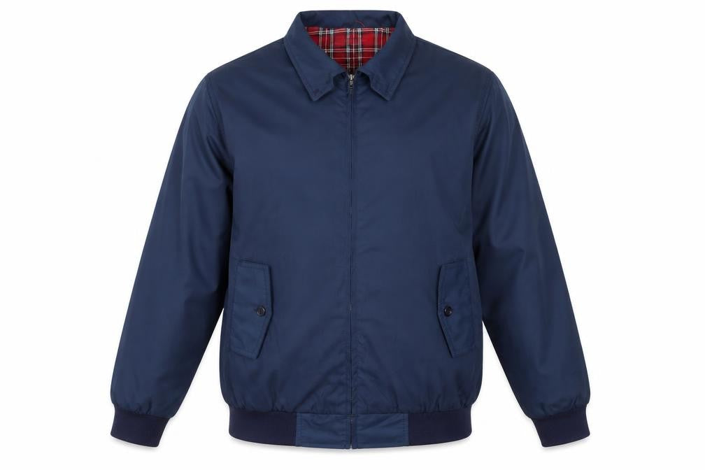 Front view of Zeagoo Men's Blue XL Bomber Jacket Wind-Resistant Lined Casual