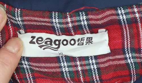 Zeagoo Men's Blue XL Bomber Jacket Wind-Resistant Lined Casual