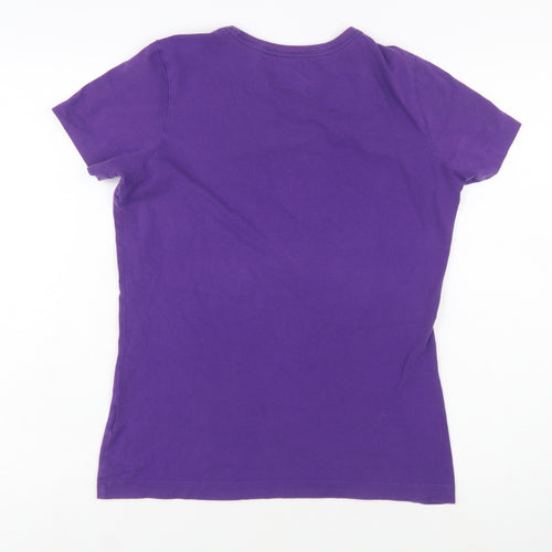 Nike Womens Purple Slim Fit T-Shirt Size L Activewear Top