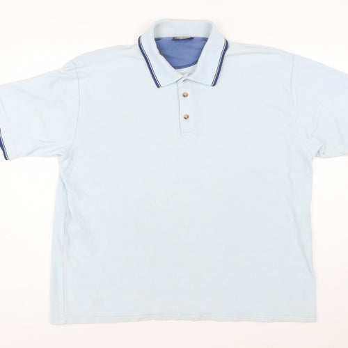 Lee Cooper Men's Blue XL Cotton Short Sleeve Polo Shirt