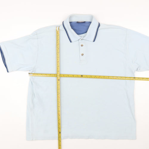 Lee Cooper Men's Blue XL Cotton Short Sleeve Polo Shirt