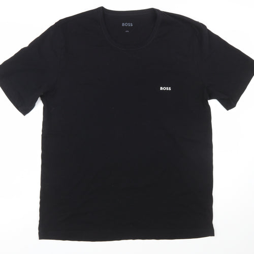 BOSS Men's Black 2XL Crew Neck Cotton T-Shirt