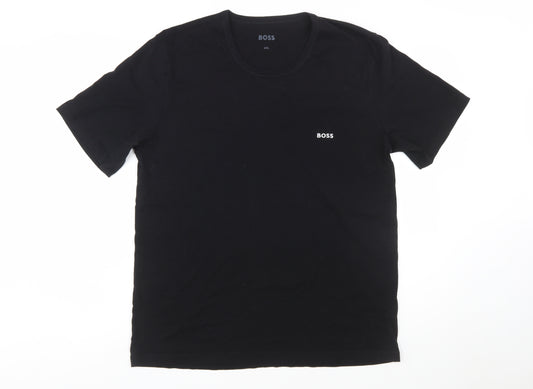 BOSS Men's Black 2XL Crew Neck Cotton T-Shirt