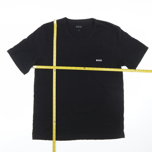 BOSS Men's Black 2XL Crew Neck Cotton T-Shirt