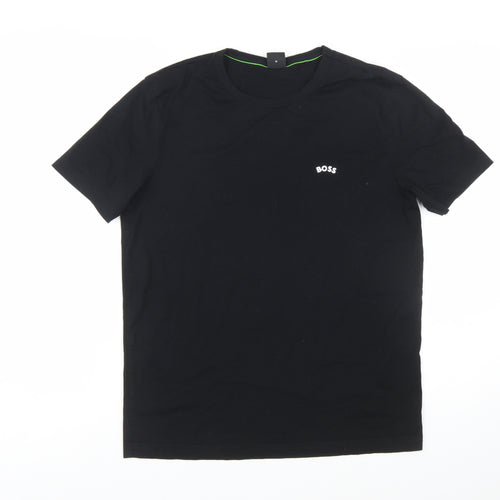 BOSS Men's Black Cotton Crew Neck Short Sleeve T-Shirt M