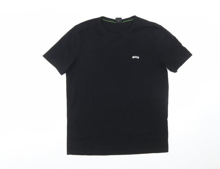 BOSS Men's Black Cotton Crew Neck Short Sleeve T-Shirt M