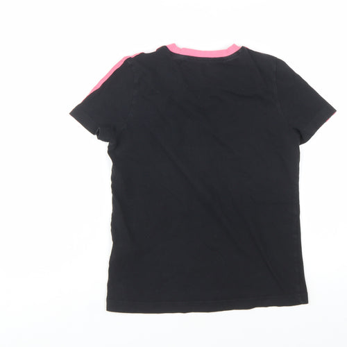 Adidas Girls Black Pink Short Sleeve Cotton Sports T-Shirt 11-12 Years