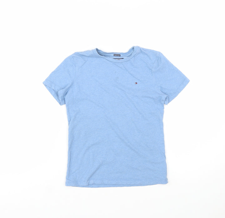 Tommy Hilfiger Boys Blue Organic Cotton Short Sleeve T-Shirt Size 140