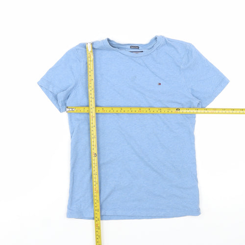 Tommy Hilfiger Boys Blue Organic Cotton Short Sleeve T-Shirt Size 140