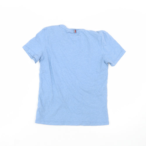 Tommy Hilfiger Boys Blue Organic Cotton Short Sleeve T-Shirt Size 140