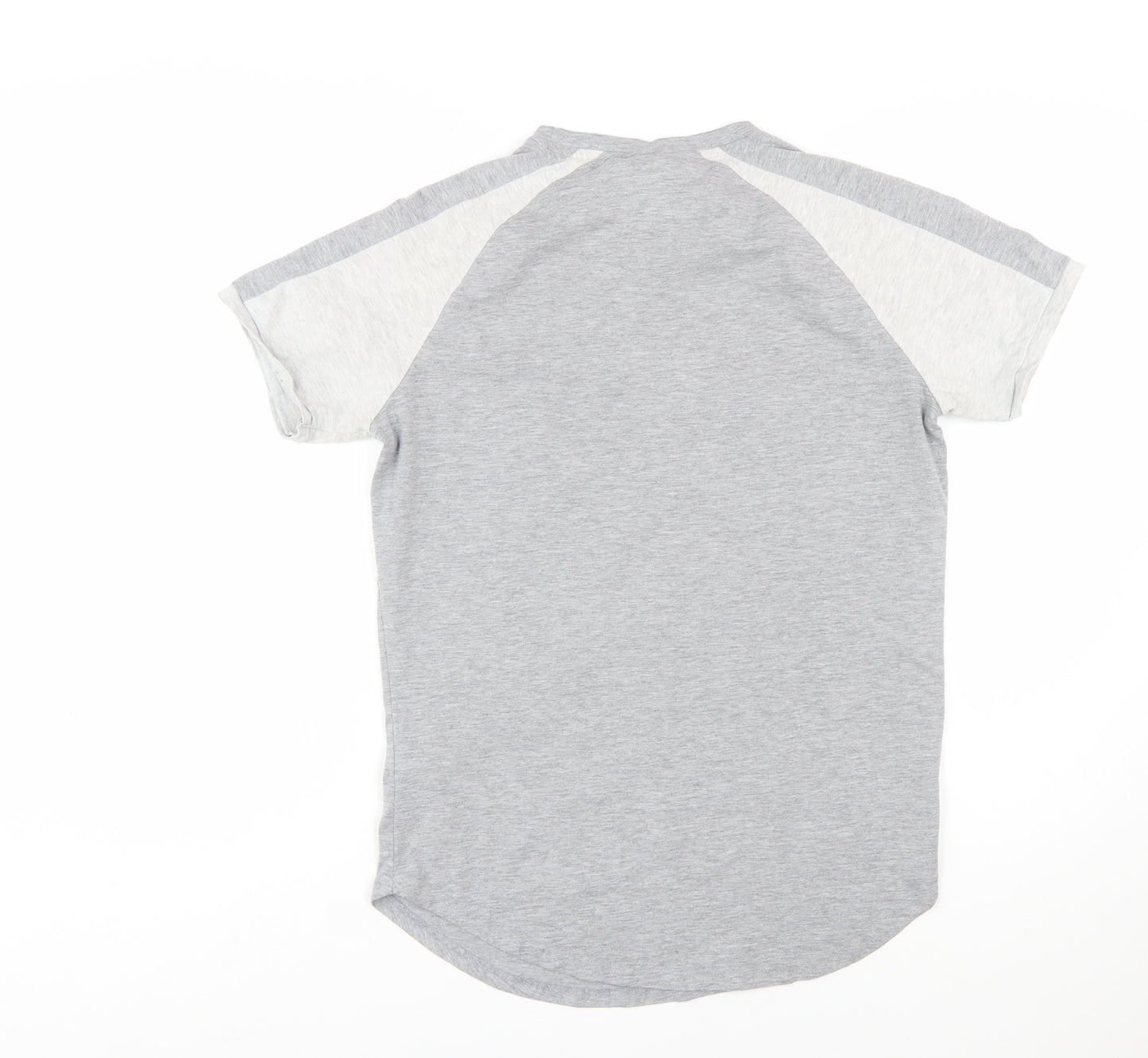 Gym King Men's Grey Colourblock Slim Fit Crew Neck T-Shirt Size M