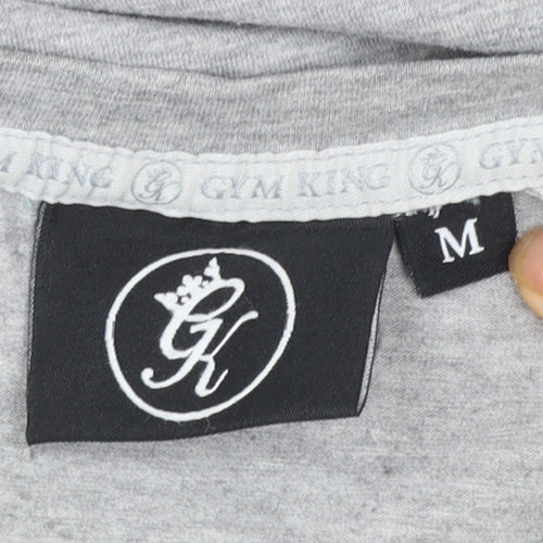 Gym King Men's Grey Colourblock Slim Fit Crew Neck T-Shirt Size M