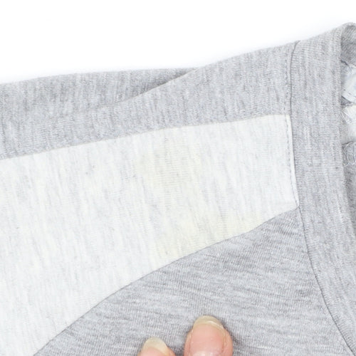 Gym King Men's Grey Colourblock Slim Fit Crew Neck T-Shirt Size M