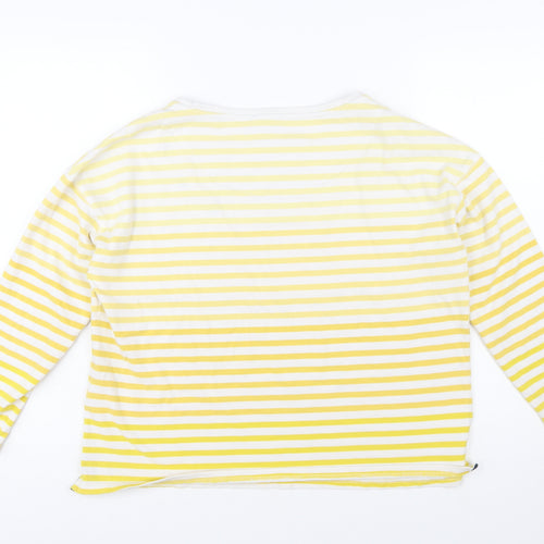 Joules Women Yellow Striped Long Sleeve Bee T-Shirt UK 12