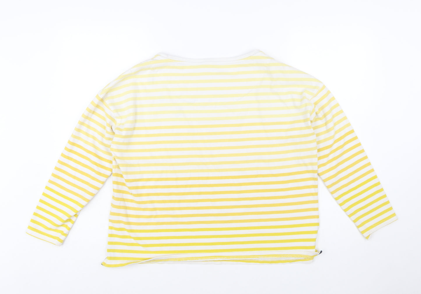 Joules Women Yellow Striped Long Sleeve Bee T-Shirt UK 12