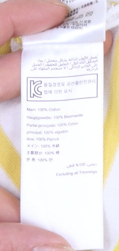 Joules Women Yellow Striped Long Sleeve Bee T-Shirt UK 12