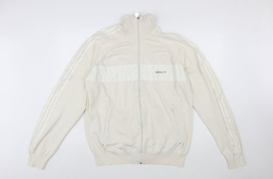 Adidas Men’s Ivory XL Full Zip High Neck Knit Jumper