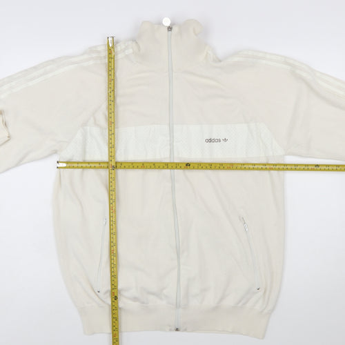 Adidas Men’s Ivory XL Full Zip High Neck Knit Jumper