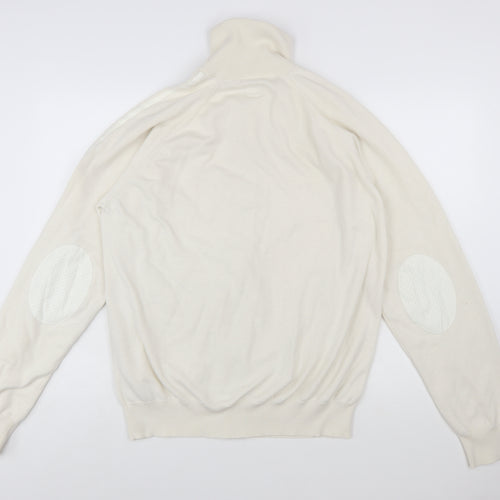 Adidas Men’s Ivory XL Full Zip High Neck Knit Jumper