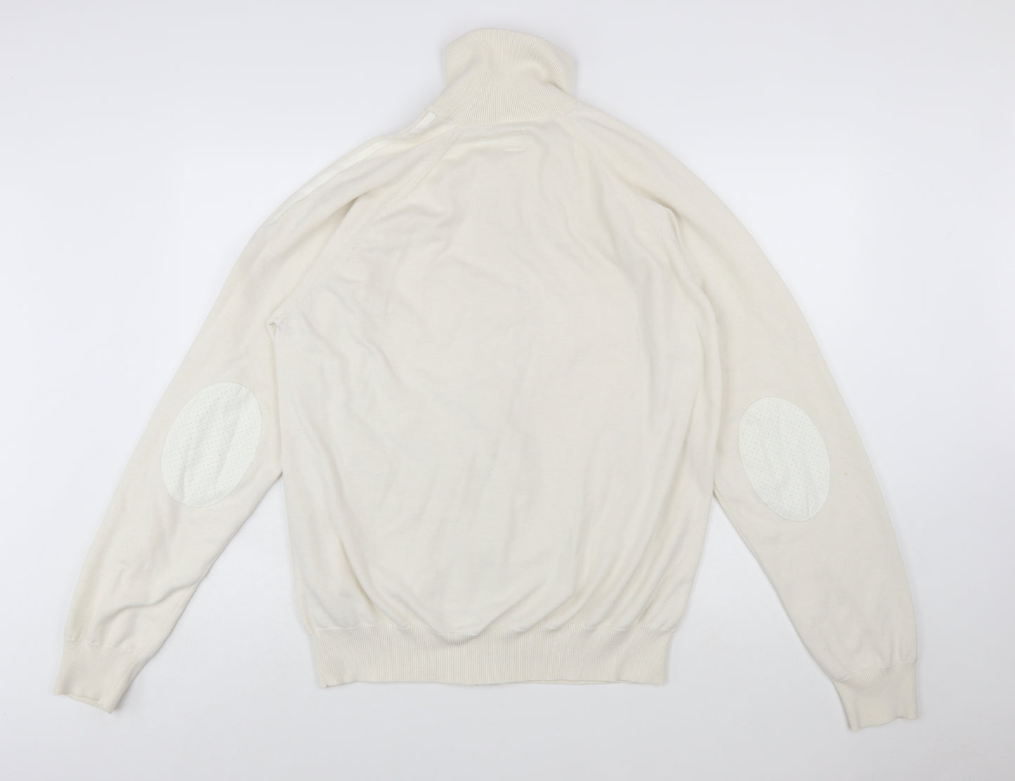 Adidas Men’s Ivory XL Full Zip High Neck Knit Jumper