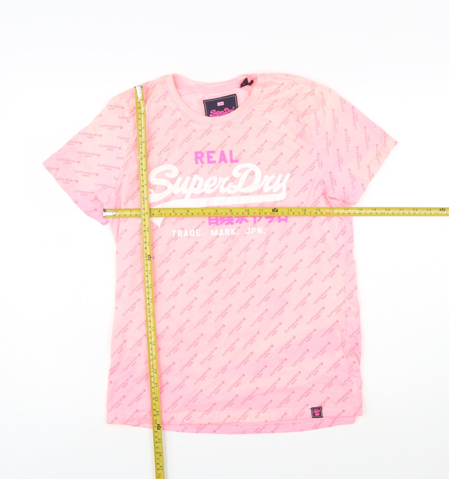 Superdry Womens Pink Crew Neck Logo T-Shirt Size 12
