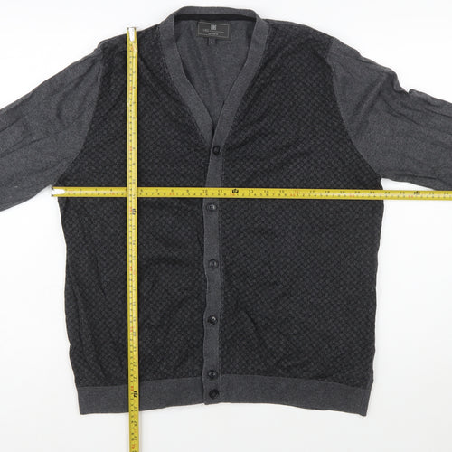 Marks and Spencer Men's Grey Cotton Cardigan L Tailored Fit