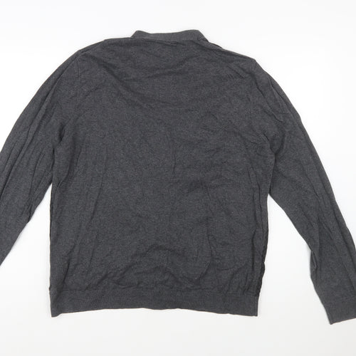 Marks and Spencer Men's Grey Cotton Cardigan L Tailored Fit