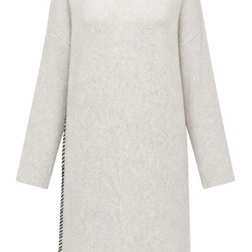 Zara Women Beige Knit Jumper Dress Size S Crew Neck Long Sleeve