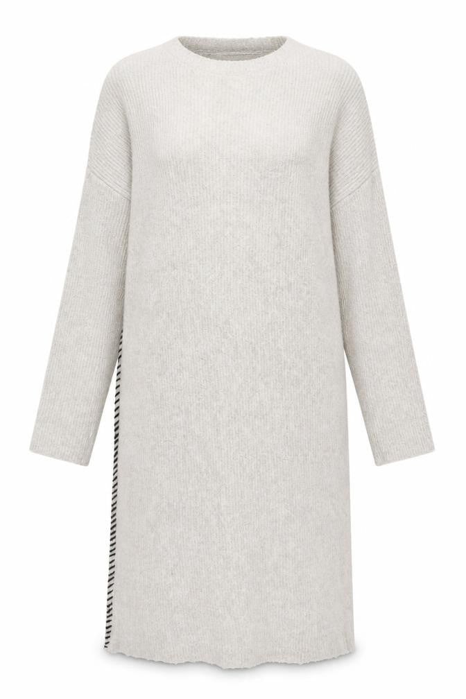 Zara Women Beige Knit Jumper Dress Size S Crew Neck Long Sleeve