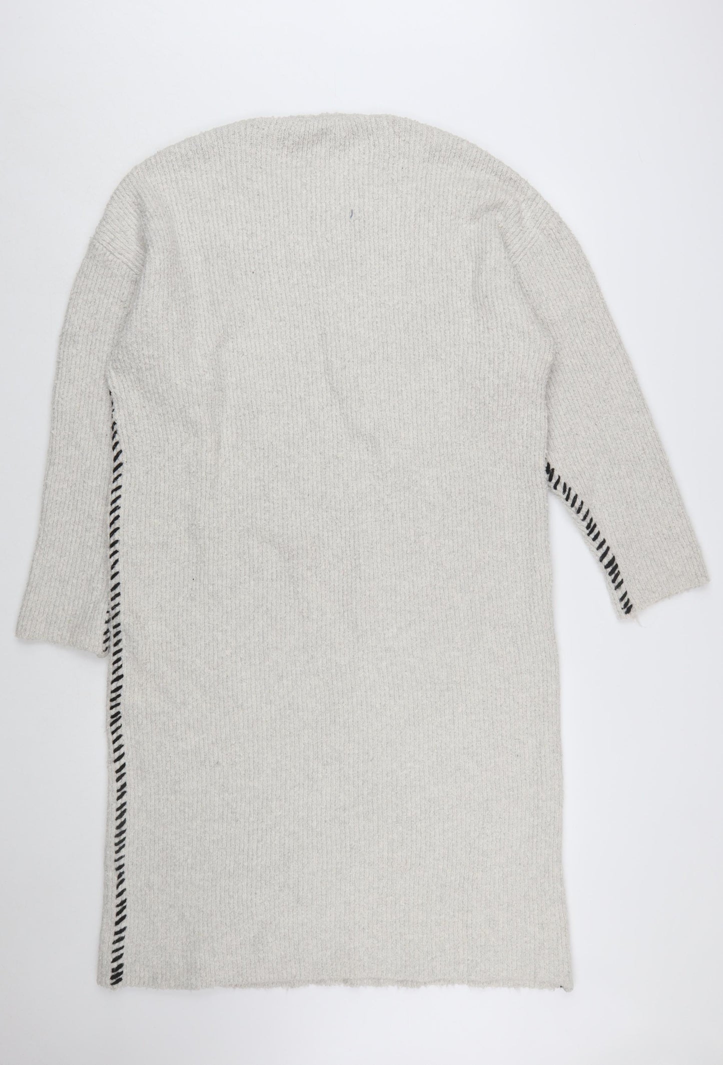 Zara Women Beige Knit Jumper Dress Size S Crew Neck Long Sleeve