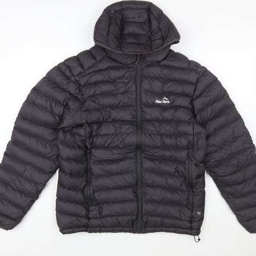 Peter Storm Mens Black L Puffer Jacket Hooded Down Insulated Coat