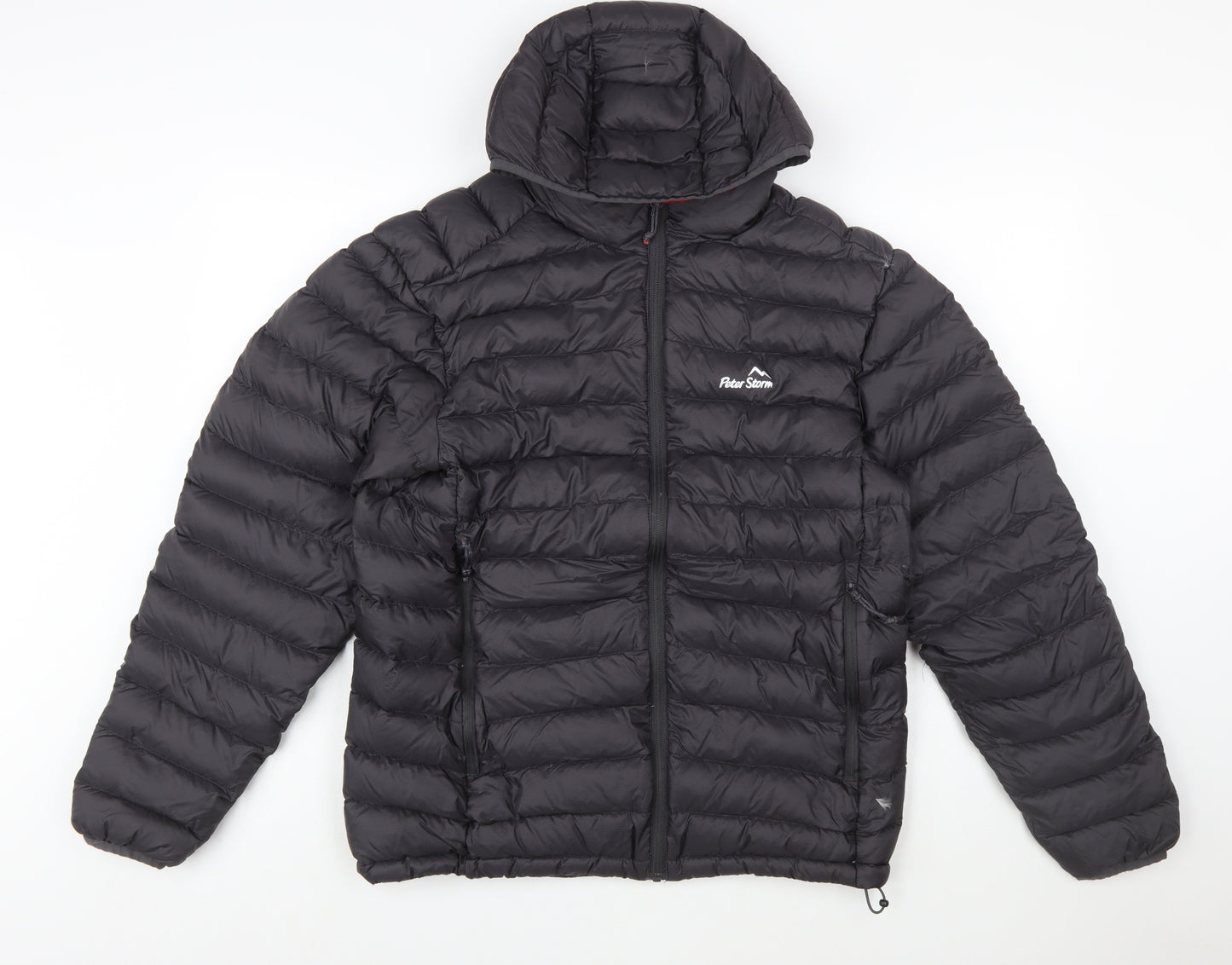 Peter Storm Mens Black L Puffer Jacket Hooded Down Insulated Coat