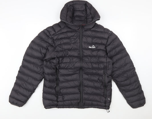 Peter Storm Mens Black L Puffer Jacket Hooded Down Insulated Coat