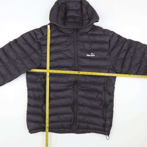 Peter Storm Mens Black L Puffer Jacket Hooded Down Insulated Coat