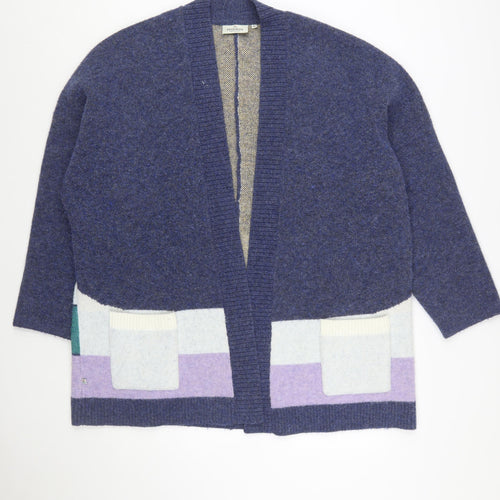 Passenger Women’s Blue Cardigan XXL Wool Blend Mountain Print