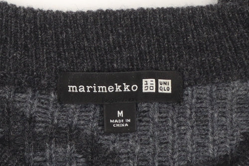 Marimekko x Uniqlo Womens Grey Wool Flower Knit Jumper Size M