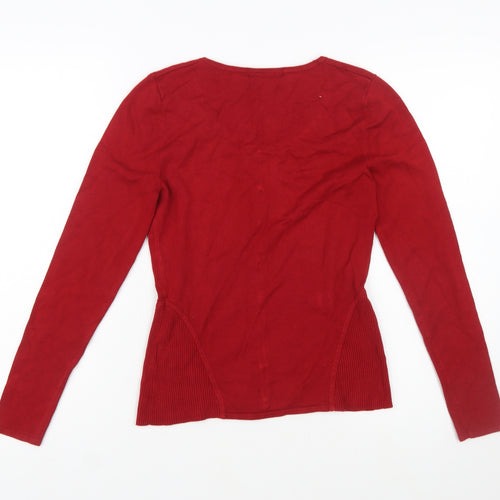 Kaleidoscope Women’s Red Knit Cardigan Size 10 with Jewel Buttons