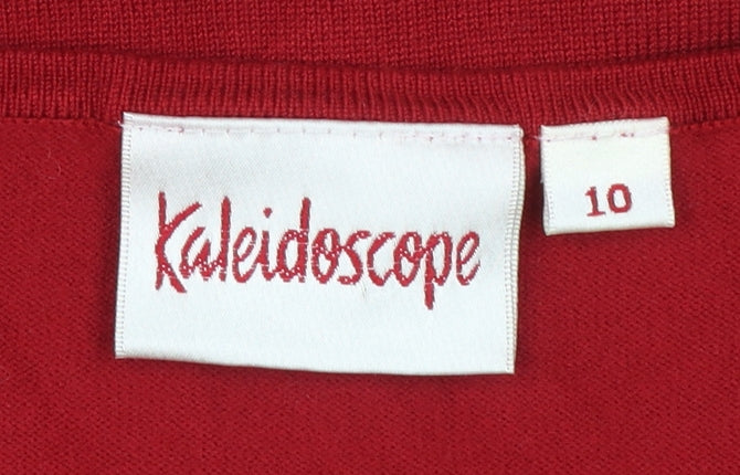 Kaleidoscope Women’s Red Knit Cardigan Size 10 with Jewel Buttons