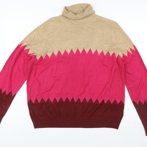 Marks and Spencer Women’s Multicoloured Roll Neck Jumper Size 18