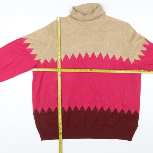 Marks and Spencer Women’s Multicoloured Roll Neck Jumper Size 18