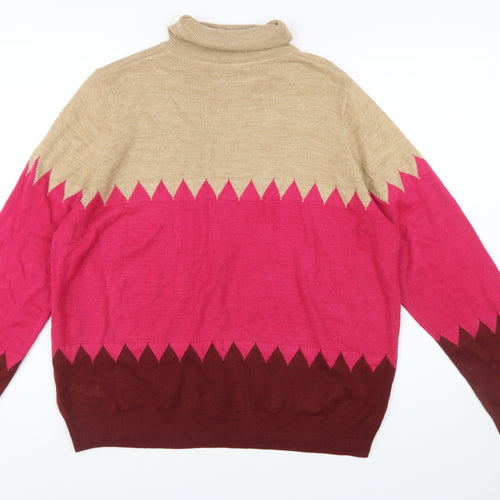 Marks and Spencer Women’s Multicoloured Roll Neck Jumper Size 18