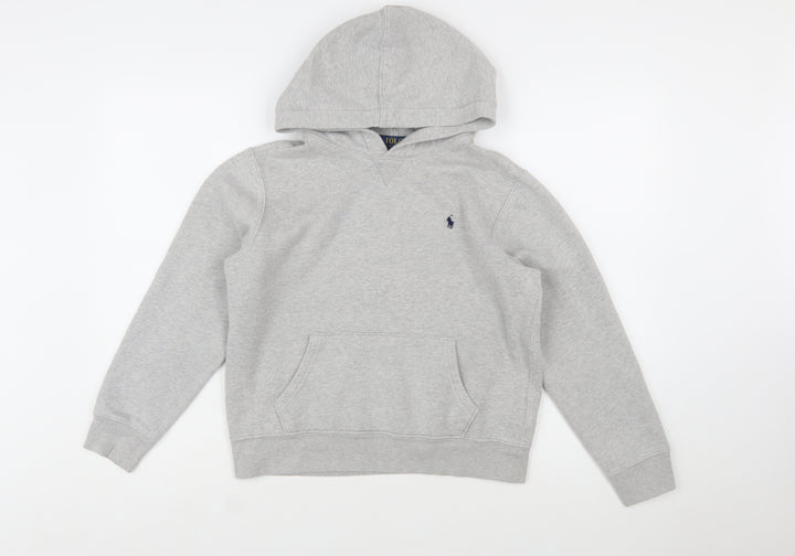 Polo Ralph Lauren Boys Grey Pullover Hoodie Sweatshirt Size 14-16 Years